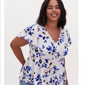 *TORRID* floral peplum blouse